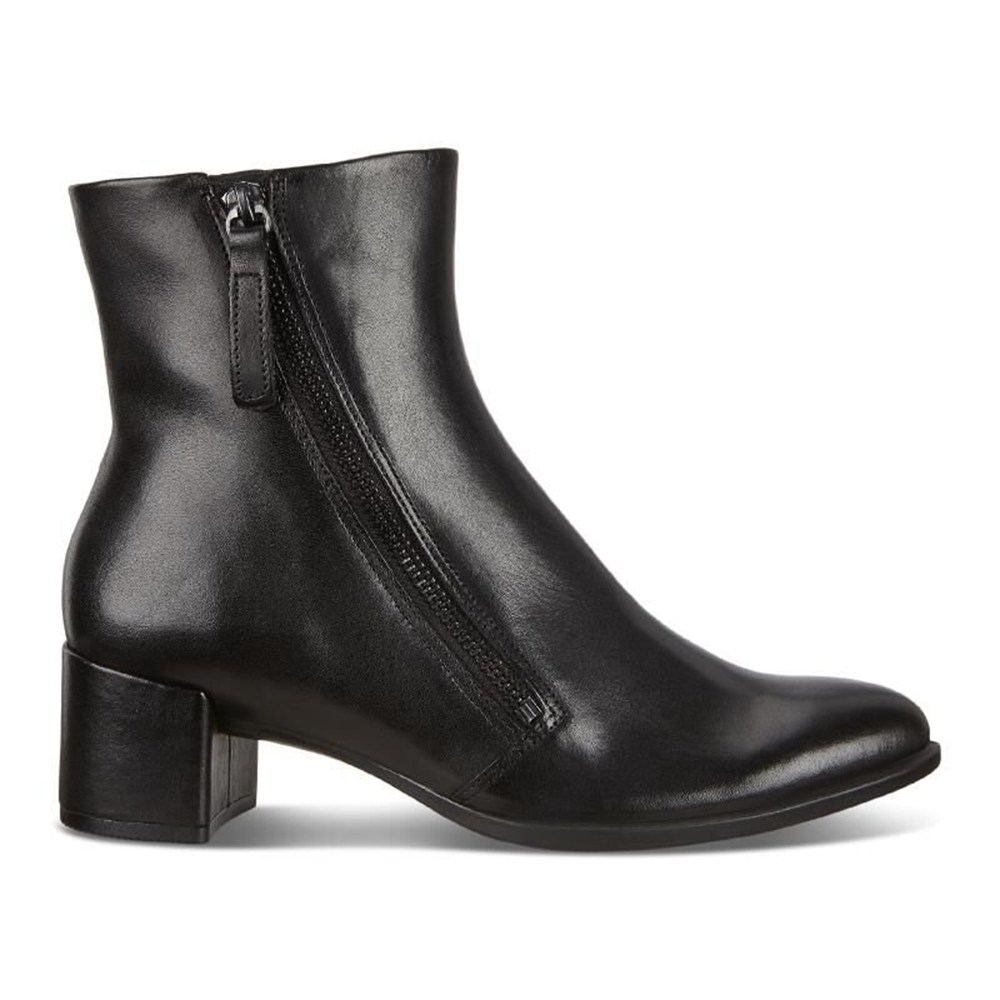 ECCO Womens Ankle Boots Black - Shape 35 Block Zippered - OUP-416589